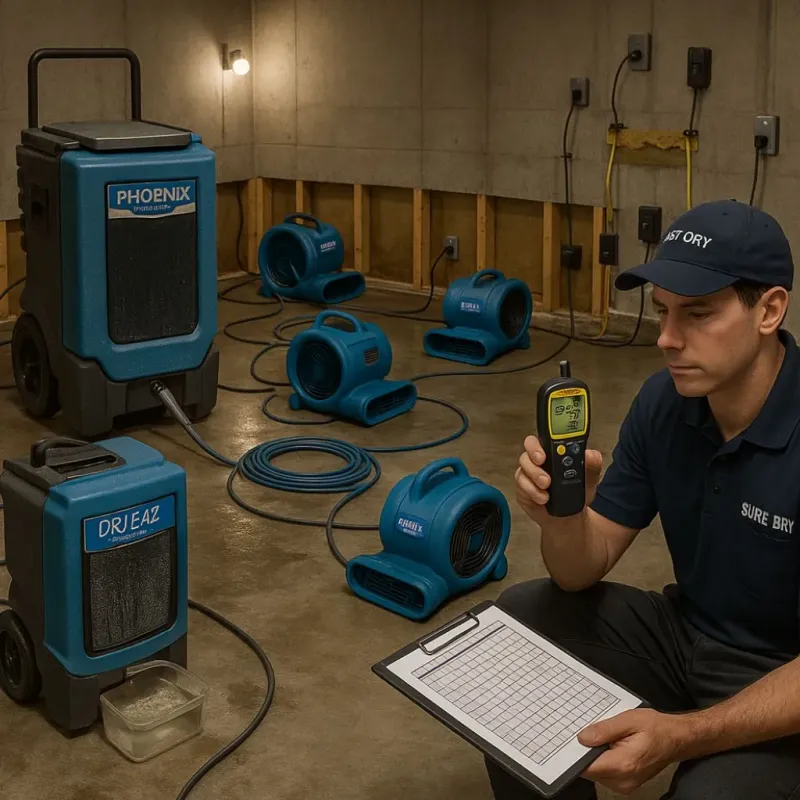Structural Drying and Dehumidification process in Colrain, MA